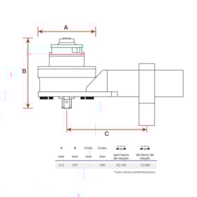 Multiplicador de Torque HT-11 Série Standard Encaixe 1/2