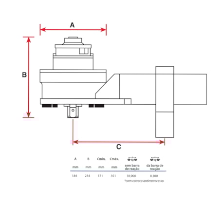 Multiplicador de Torque HT-9 Série Standard Encaixe 1/2