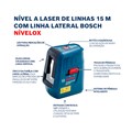 Nível a Laser 2 Linhas 15 Metros com Maleta e Tripé NIVELOX 0601063XG0 BOSCH