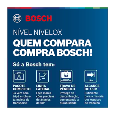 Nível a Laser 2 Linhas 15 Metros com Maleta e Tripé NIVELOX 0601063XG0 BOSCH-52429910-21aa-4a0a-a554-d2c9d7bc7b2e