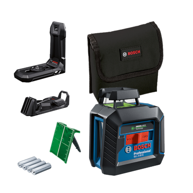 Nível a Laser 2 Linhas Verdes 360º 10 Metros com Bolsa GLL 2-20 G BOSCH-1886a014-7da5-4010-9f8c-35024098a47c