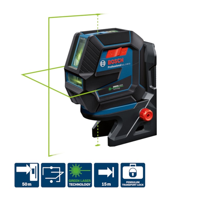 Nível a Laser 2 Linhas Verdes 50 Metros com Acessórios GCL 2-50 G BOSCH-c4cd63c6-47ab-4dc3-9fee-af8d76139128