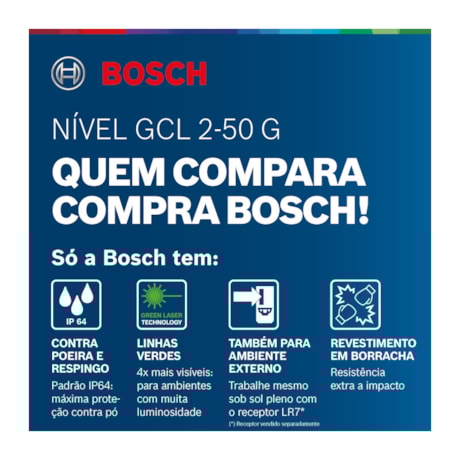 Nível a Laser 2 Linhas Verdes 50 Metros com Acessórios GCL 2-50 G BOSCH-8d377821-36c2-474d-9ecd-1812f1c236cf