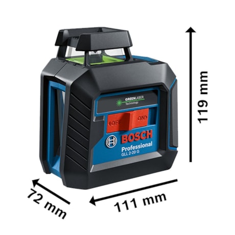 Nível a Laser de 2 Linhas Verdes 10m com Tripé e Pilha Recarregável GLL 2-20 G BOSCH-52262438-0fa9-41ae-aed6-427df820cbb5