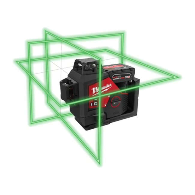 Nível a Laser Verde 360° 12V 3 linhas com 50 Metros sem Bateria sem ...