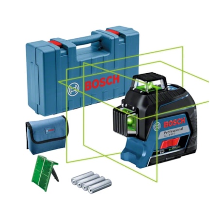 Nível Laser de 3 Linhas Verde 120 Metros com Maleta GLL 3-80G BOSCH