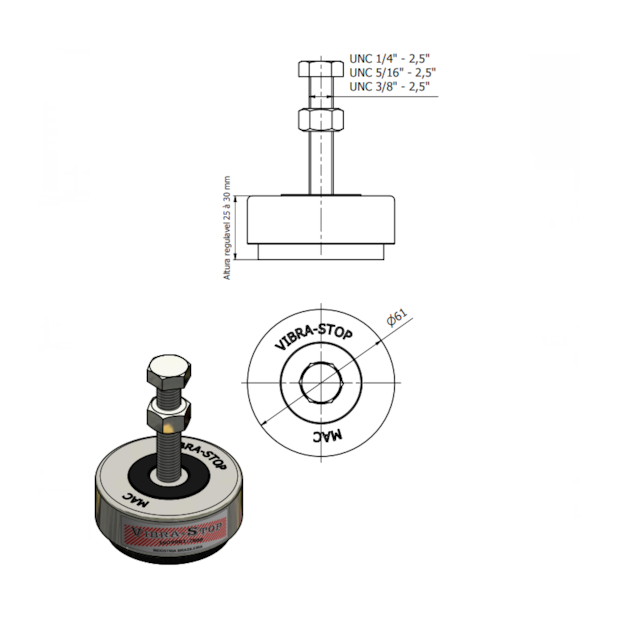 Nivelador Universal 200KG 3/8