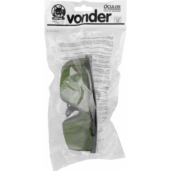 Óculos de Segurança Foxter Verde CA 42905 7055130000 VONDER-dbb8905c-1abd-4148-8e36-666a4f260b20