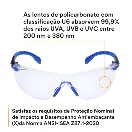 Óculos de Segurança Transparente Solus AR/AE SING CA 39190 SOLUS 1000 3M-345884cd-6e5d-4b8f-8d08-b38e5e6d5d9f