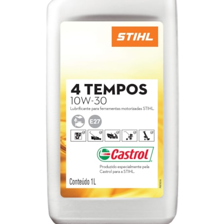 Óleo Lubrificante com 1 Litro Castrol de Motor 4 Tempos SAE 10W-30 STIHL