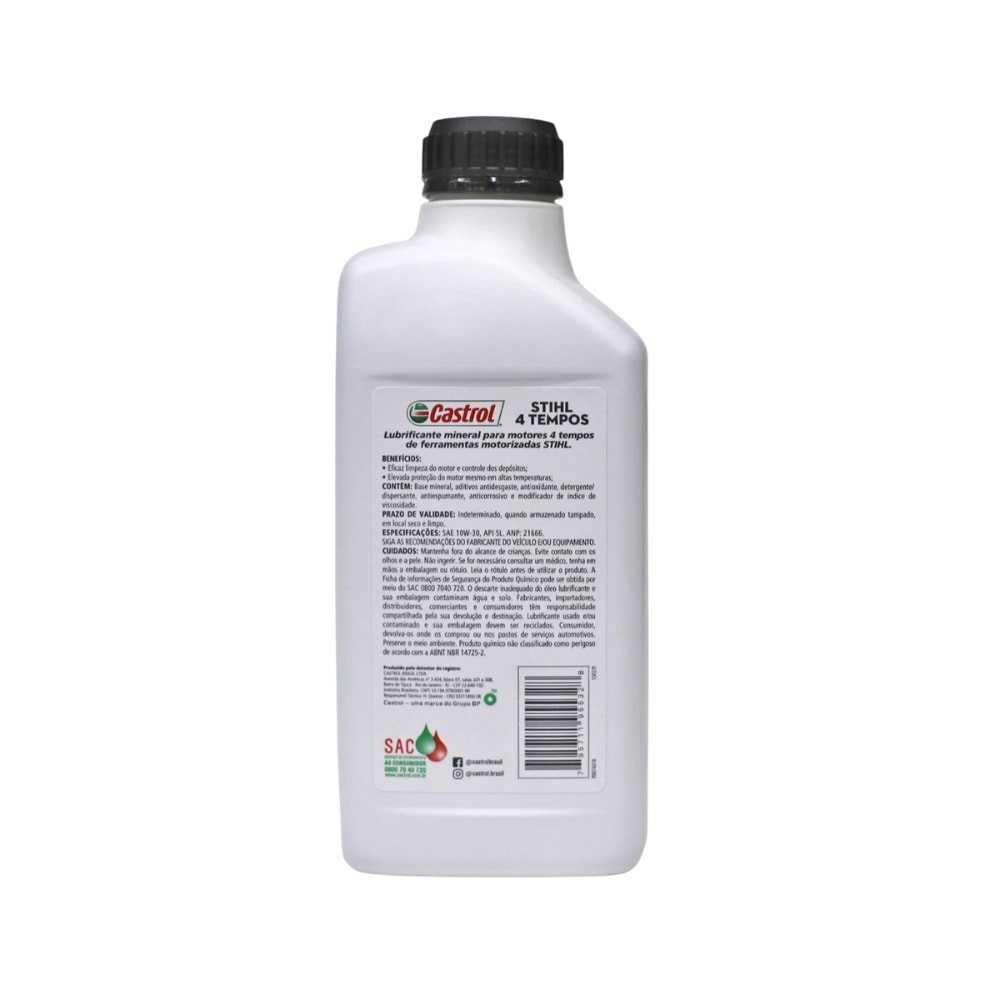 Óleo Lubrificante com 1 Litro Castrol de Motor 4 Tempos SAE 10W-30