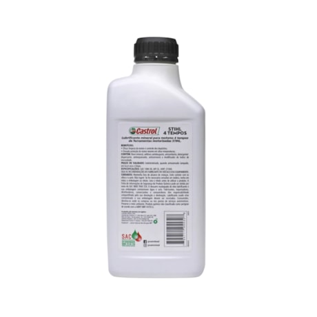 Óleo Lubrificante com 1 Litro Castrol de Motor 4 Tempos SAE 10W-30 STIHL-4532f970-477a-43dd-9a8e-0ed5b64ed15c