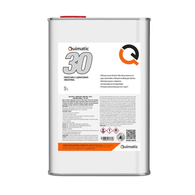 Óleo Protetivo Anticorrosivo de Película Cerosa Flexível Dupla Ação Galão 5 Litros QUIMATIC 30 DE2-2b36e585-8209-4c4c-8bed-d5972f0b4ba9