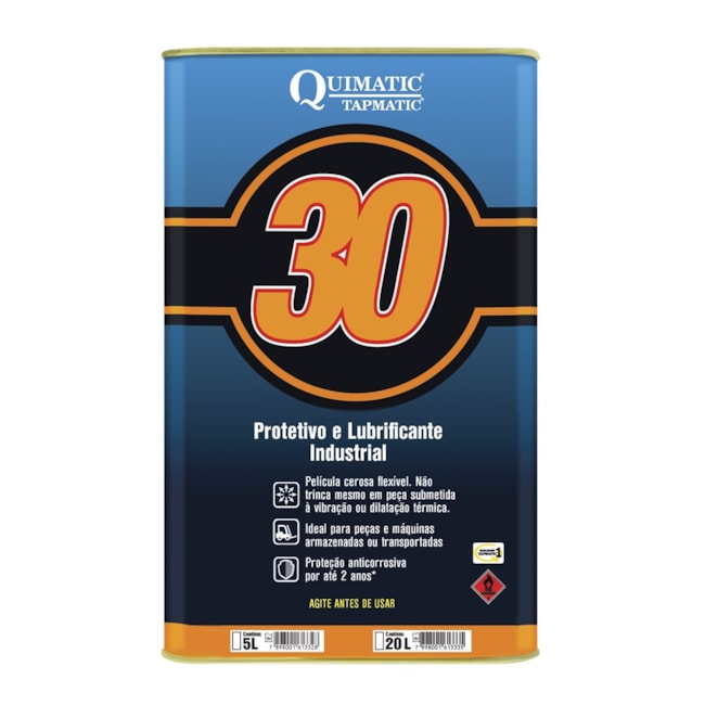 Óleo Protetivo Anticorrosivo de Película Cerosa Flexível Dupla Ação Galão 5 Litros QUIMATIC 30 DE2-36830cac-d64c-4345-8a02-3f13595030ae