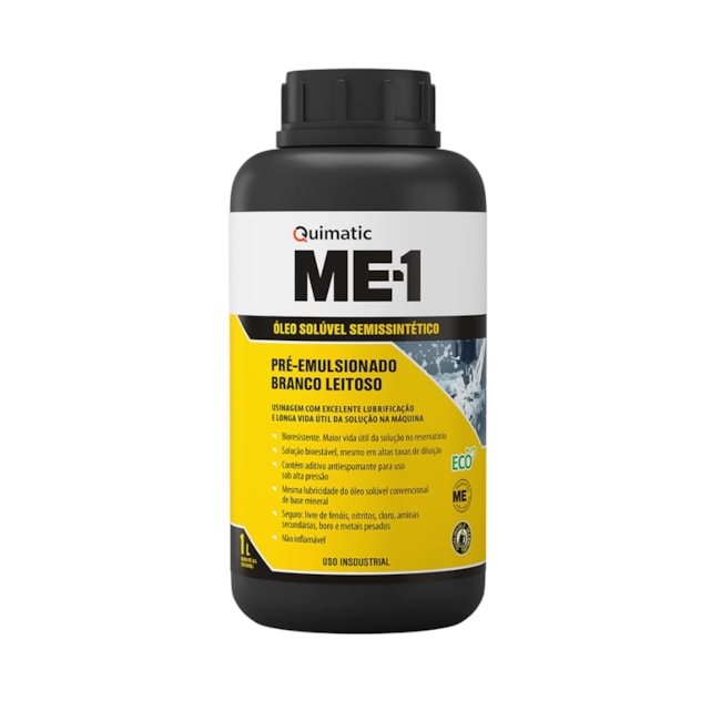 Óleo Solúvel para Usinagem Semissintético Ecológico 1 Litro ME-I QUIMATIC-4f9246d9-a76b-4b22-9675-923440d1db7b