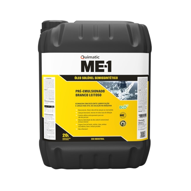 Óleo Solúvel para Usinagem Semissintético Ecológico 20 Litros ME-I QUIMATIC-3aa625d6-1a85-494e-9d2f-4a8f17d1df6c