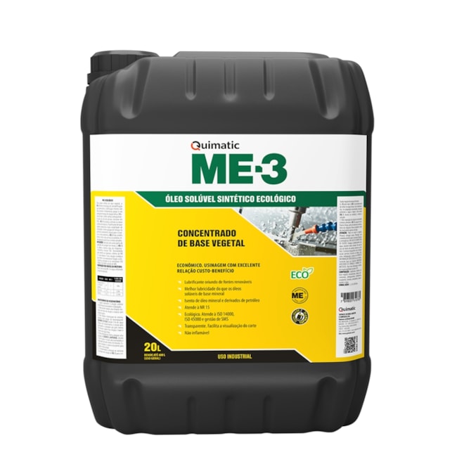 Óleo Solúvel Sintético de Base Vegetal 20 Litros ME-3 QUIMATIC-255530fe-a752-4d9a-b2d7-7a94ee6f03e4
