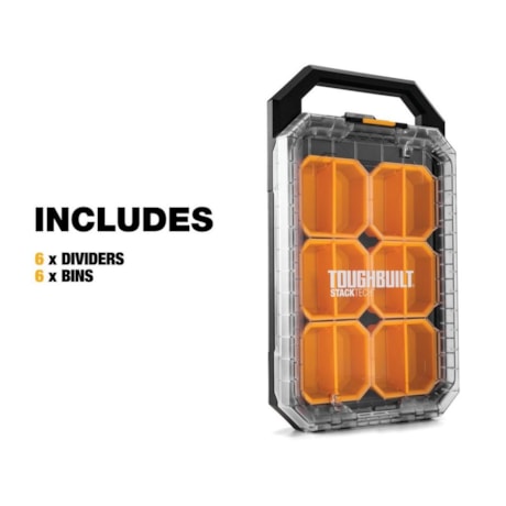 Organizador de Ferramentas StackTech Compact Low com Tampa Translúcida 18