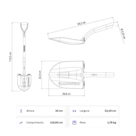 Pá de Bico com Cabo Madeira 74cm 77416324 TRAMONTINA
