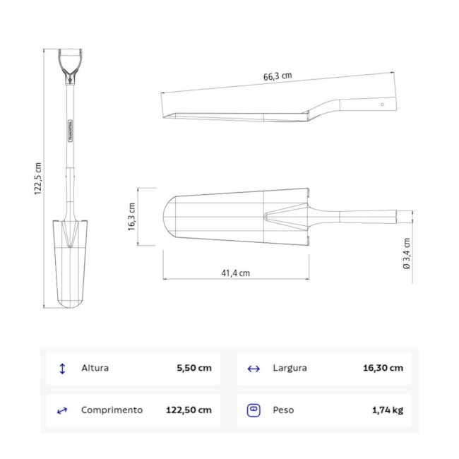 Pá Jardineira com Cabo Madeira 71cm 77444404 TRAMONTINA-46328f9f-34eb-4871-a3f0-5e25264cc53c