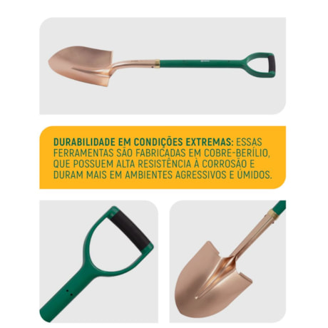 Pá Pontuda (de Bico) Cobre-Berílio 210 x 1000mmCabo de Madeira Antifaíscante ST31291 SATA-63999a43-d793-496e-ad09-24e901e14e8f