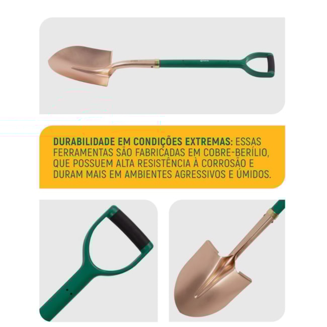 Pá Pontuda (de Bico) Cobre-Berílio 210 x 1000mmCabo de Madeira Antifaíscante ST31291 SATA-0c1a293e-b742-43ce-910c-b223d0d535c5