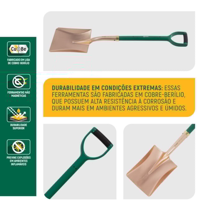 Pá Quadrada Cobre-Berílio 235 x 1000mm Antifaíscante Cabo Madeira ST31292 SATA-e99a1870-02ba-4a5c-be65-05730ff4b997