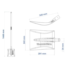 Pá Quadrada com Cabo de Madeira 120cm 77464534 TRAMONTINA