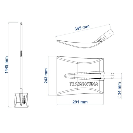 Pá Quadrada com Cabo de Madeira 120cm 77464534 TRAMONTINA-aacaef38-03cf-41f4-9d96-c7c25a68a140