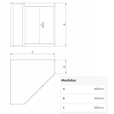 Painel L de Canto com 2 Portas 44953207 TRAMONTINA PRO-729f6a06-d91f-44a4-b9e1-da0965a80525