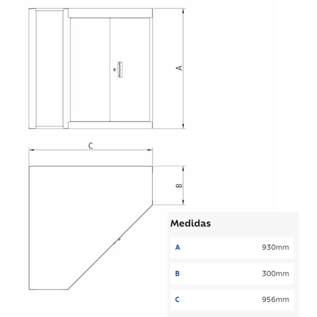 Painel L de Canto com 2 Portas 44953207 TRAMONTINA PRO-22775928-6868-4bfc-b441-a1ec9091be52