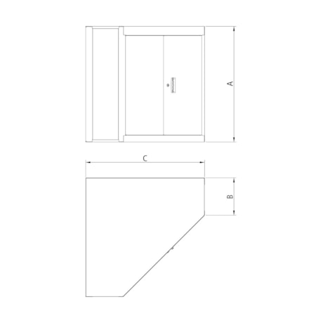 Painel para Ferramentas Canto L Superior com 2 Portas Cinza 44953407 TRAMONTINA PRO