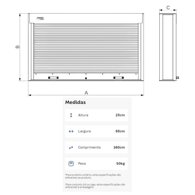 Painel para Ferramentas com 1 Porta Persiana Vertical Azul 44953/216 TRAMONTINA PRO-59c54ded-469e-4afc-9402-901c17542cc0