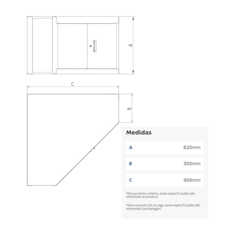 Painel para Ferramentas com 2 Portas Canto L 44953006 TRAMONTINA PRO-4d35b361-9122-4280-b9a2-a4eae3a30583