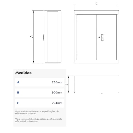 Painel para Ferramentas Grande Superior com 2 portas 44953005 TRAMONTINA PRO-b6018113-f66c-4f18-919b-0ec322d2a92f