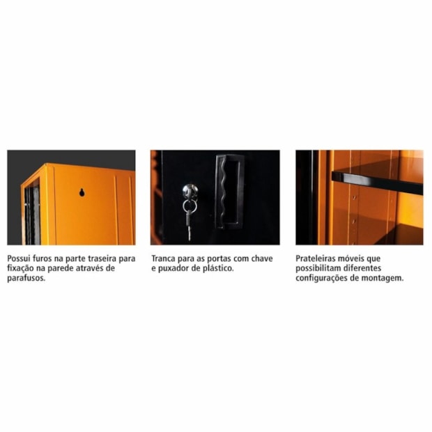 Painel para Ferramentas Grande Superior com 2 portas Cinza e Preto 44953405 TRAMONTINA PRO-b304d8f5-bc41-4fa6-868f-dcb3c7355912