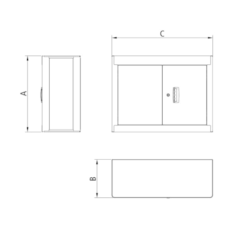 Painel para Ferramentas Pequeno Superior com 2 Portas Cinza 44953404 TRAMONTINA PRO