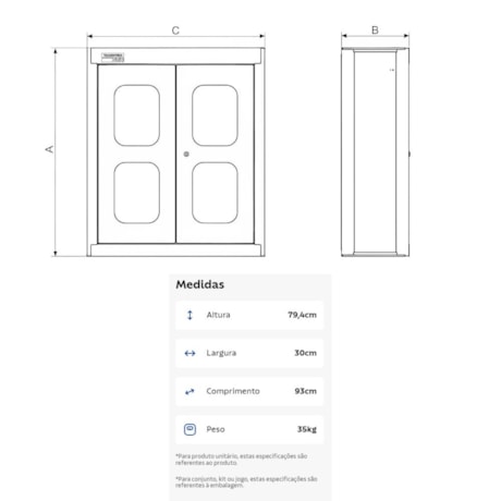 Painel para Ferramentas Perfurado Grande Superior com 2 Portas 44953011 TRAMONTINA PRO-65147004-1991-4cd3-b242-102e942cdcbe