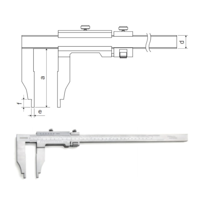 Paquímetro Analógico 500mm Bico Longo 100.165C DIGIMESS -3cc957e3-34b1-4733-a5af-a91dc654d35a