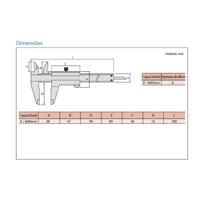 Paquímetro Analógico Universal 600mm 0,05mm 530-501 MITUTOYO-505f2fc3-1f70-40cd-983d-80b72a43dc6d