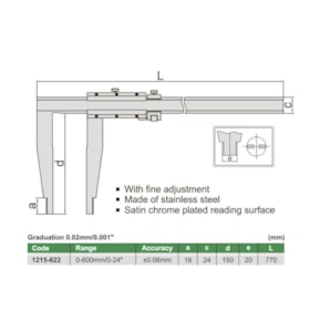 Paquímetro Bico Longo 600mm/24