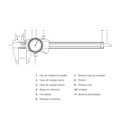Paquímetro com Relógio Indicador 150mm/0.01mm 100.037 DIGIMESS
