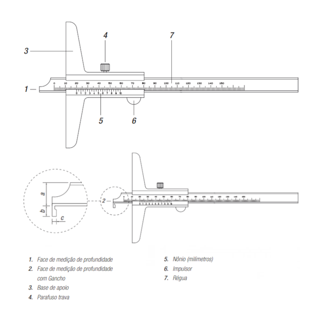 Paquímetro de Profundidade 0 a 150mm/ 0.02mm com Gancho 100.208 DIGIMESS-f7e8b9ab-dc53-45d1-a720-e4496275356c