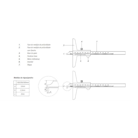 Paquímetro de Profundidade 150mm 0,02mm 100.201 DIGIMESS-bfae2f35-e348-47a3-9aef-d7e8a9ed3099
