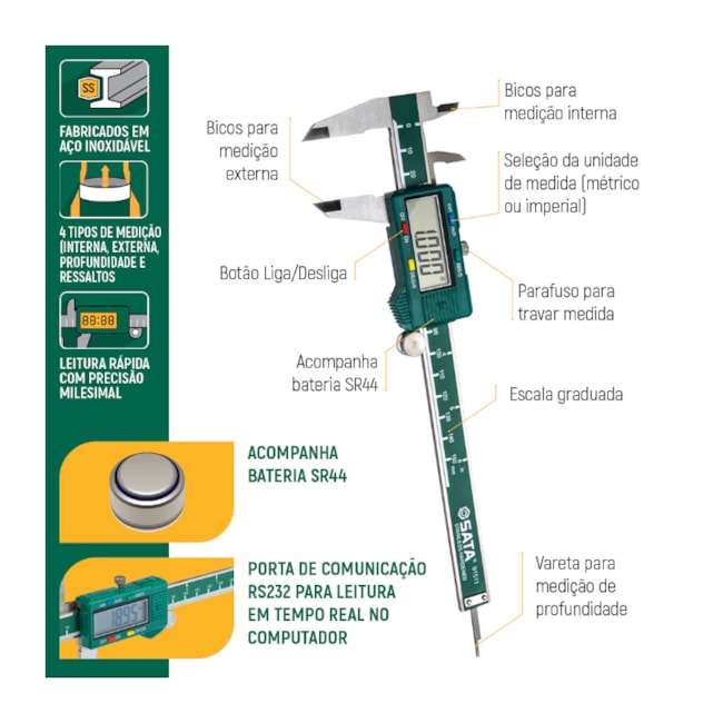 Paquímetro Digital 0-150mm Bico Interno/Externo ST91511SC SATA-29c285d1-9316-499a-af48-917c84998b17