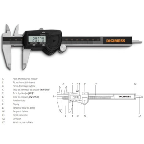 Paquímetro Digital 150mm/6