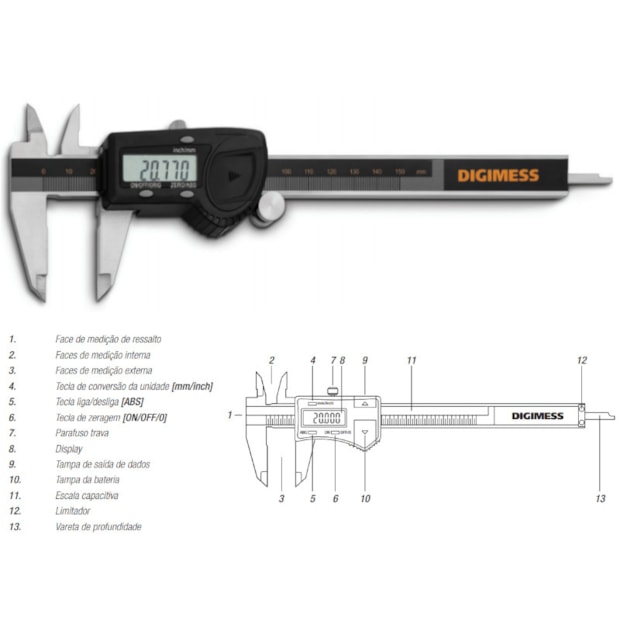 Paquímetro Digital 150mm/6