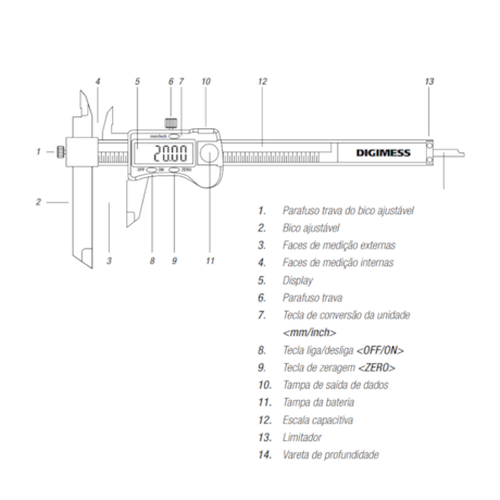 Paquímetro Digital 150mm/6