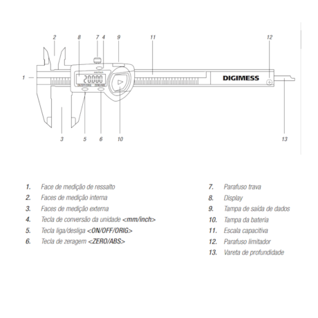 Paquímetro Digital 300mm/12