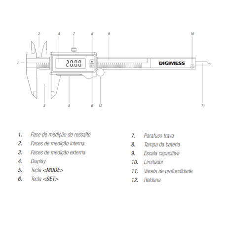 Paquímetro Digital 300mm/12